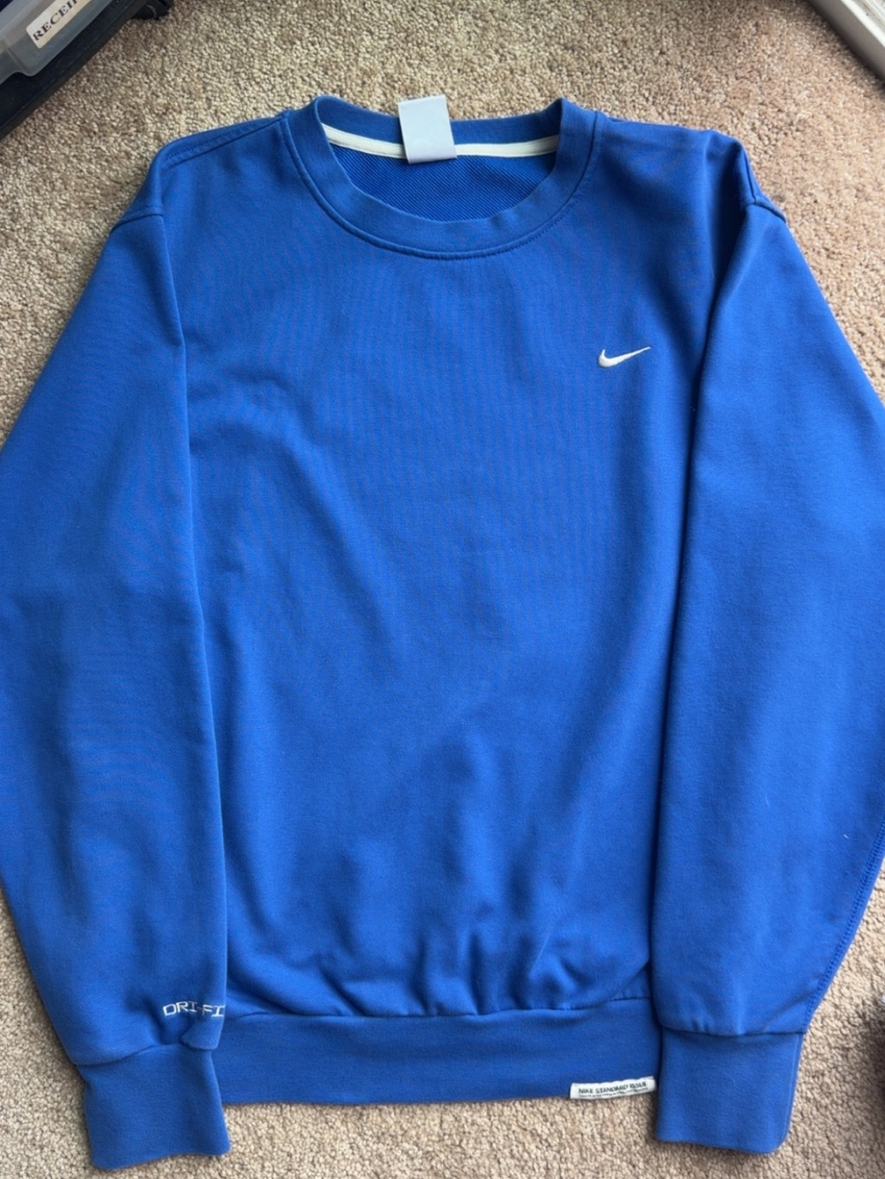Nike Men’s Royal Blue Crewneck Sweatshirt with White Swoosh